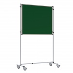 Tafel fahrbar, 120x100 cm, beidseitig Stahlemaille grün, 